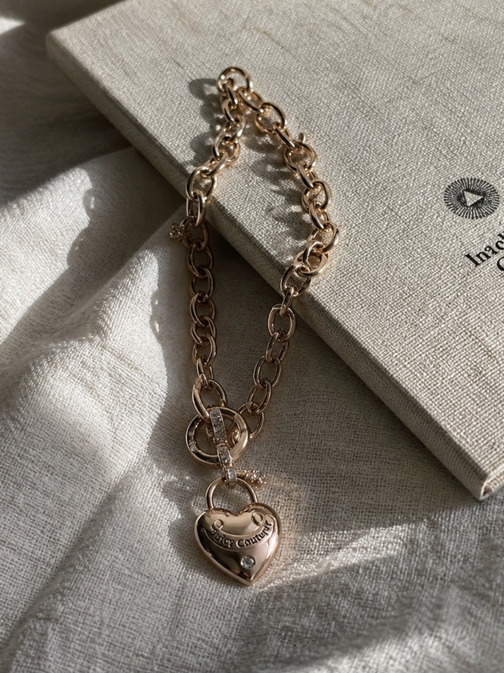 Juicy Couture Gold-Tone Heart Charm Pendant Necklace